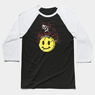 Emoticon Skull Horror Baseball T-Shirt